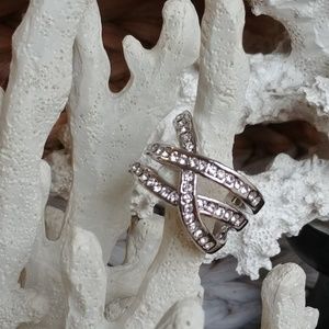 Chrystal Criss-Cross Ring